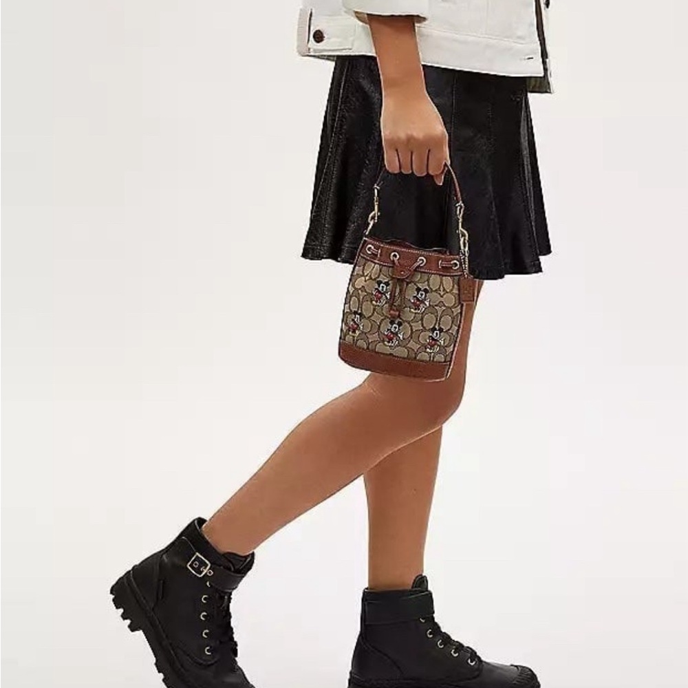 NWT Disney X Coach Mini Dempsey Bucket Bag With Mickey Mouse CN499 - Picture 8 of 9